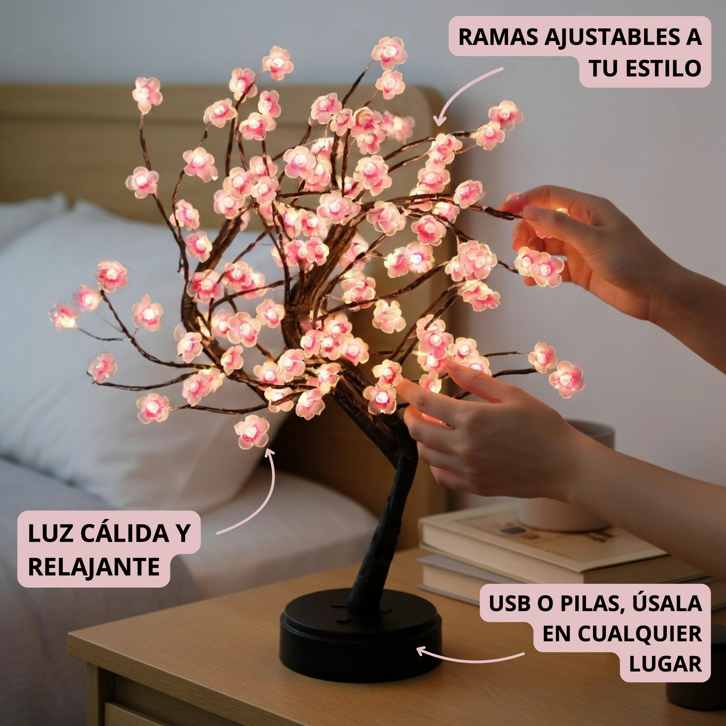 Lámpara Aesthetic de Flor de Cerezo